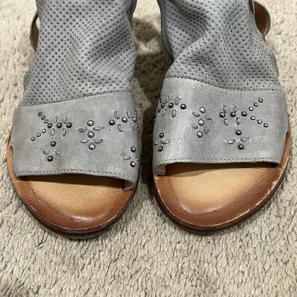 Miz Mooz Fifi Women’s Size 36 Grey Leather Gladiator Sandals Shoes Boho Studded - Picture 5 of 6